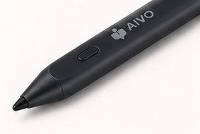Close-up of the pressure-sensitive AIVO stylus in Charcoal